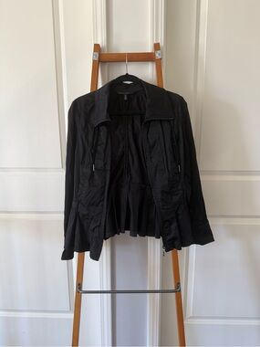 White House Black Market Black Utility Jacket with Drawstring
